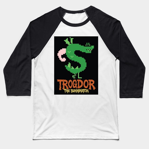 trogdor Baseball T-Shirt by travin_k